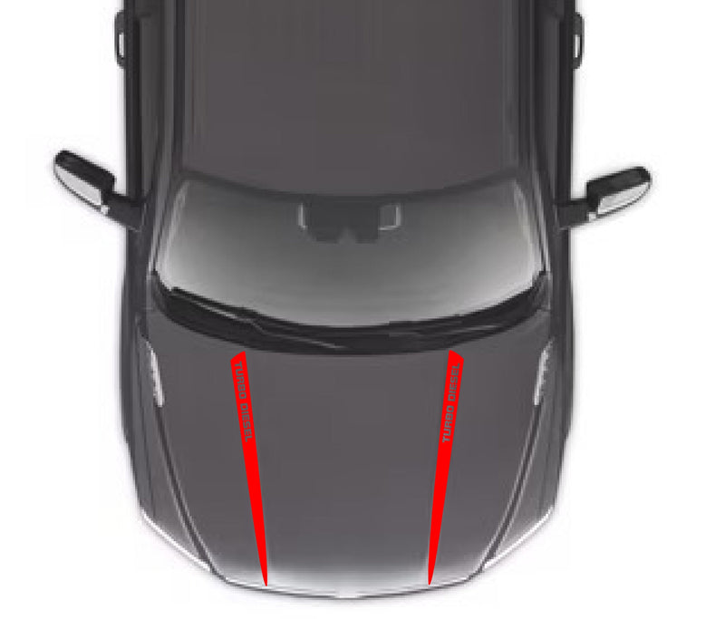 Load image into Gallery viewer, &quot;TURBO DIESEL&quot; Hood Spear Decals for 2009-2021 Dodge Ram 1500
