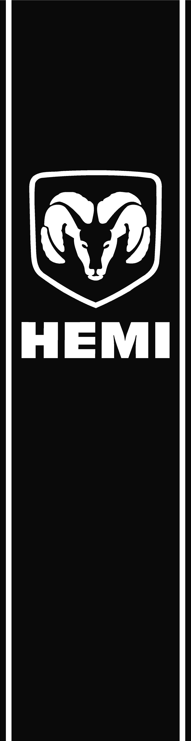 Load image into Gallery viewer, Ram Head With &quot;HEMI&quot; Word Quarter Panel Decals for 2009-2024 Dodge Ram 1500 (x2)
