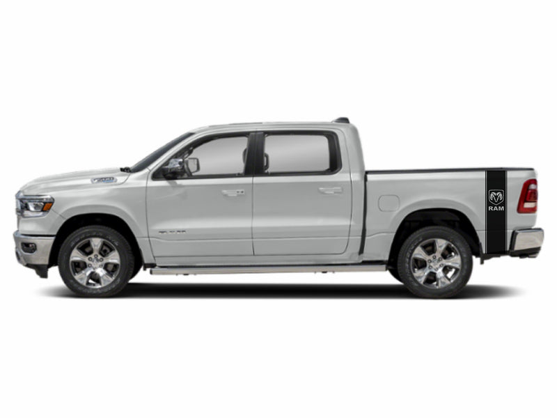 Load image into Gallery viewer, Ram Head with &quot;RAM&quot; Word Quarter Panel Decals for 2009-2024 Dodge Ram 1500 (x2)

