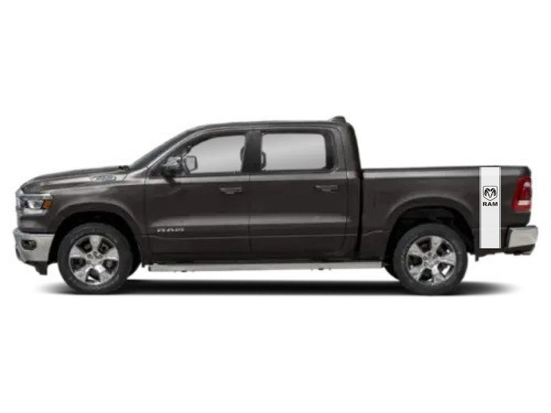 Load image into Gallery viewer, Ram Head with &quot;RAM&quot; Word Quarter Panel Decals for 2009-2024 Dodge Ram 1500 (x2)

