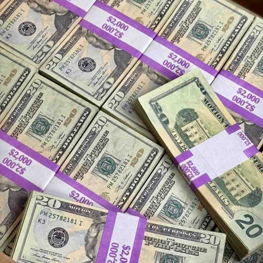 $2,000 ✔️RealAged™ Full Print New Series Prop Money Stack