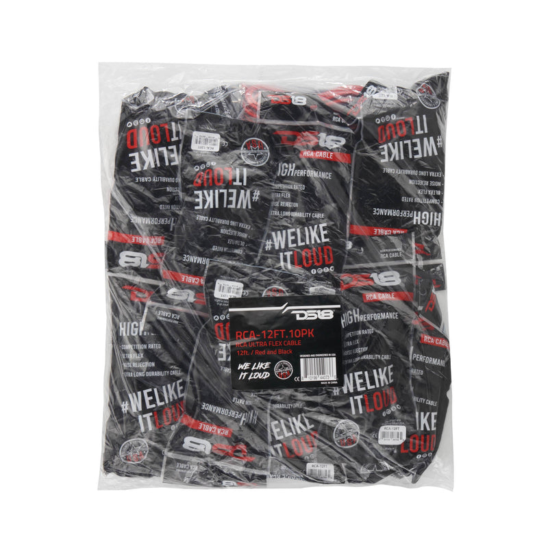 Load image into Gallery viewer, 12 ft Ultra Flex 100% OFC RCA Cable Wire – 10-Pack
