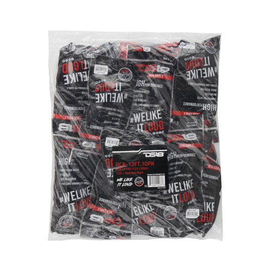 12 ft Ultra Flex 100% OFC RCA Cable Wire – 10-Pack