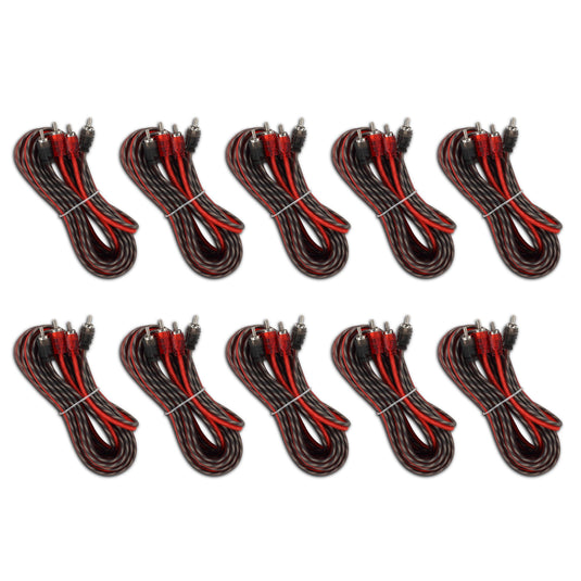 16 ft Ultra Flex 100% OFC RCA Cable Wire – 10-Pack