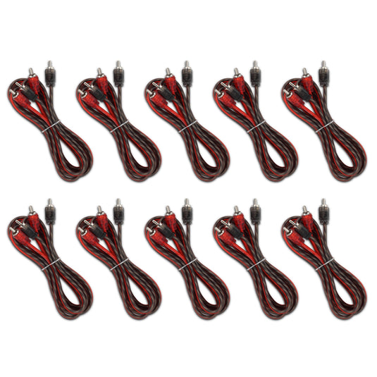 6 ft Ultra Flex 100% OFC RCA Cable Wire – 10-Pack