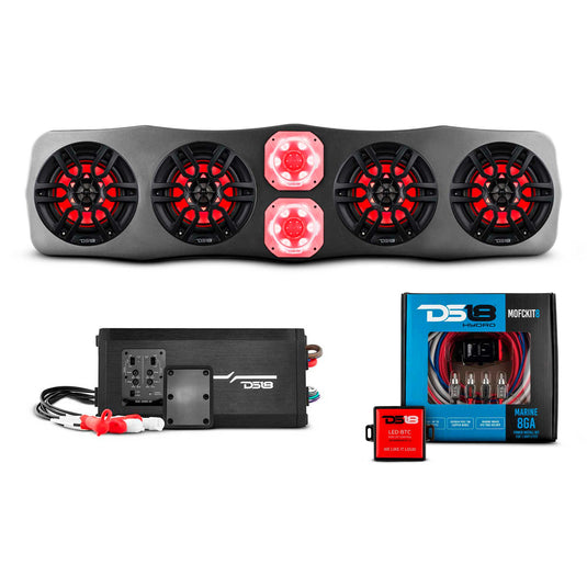 Polaris RZR/RZR PRO Soundbar With Amplifier and Installation Kit - Loaded with 4x 6.5" Marine Speakers & 2x 4" Super Bullet Tweeters