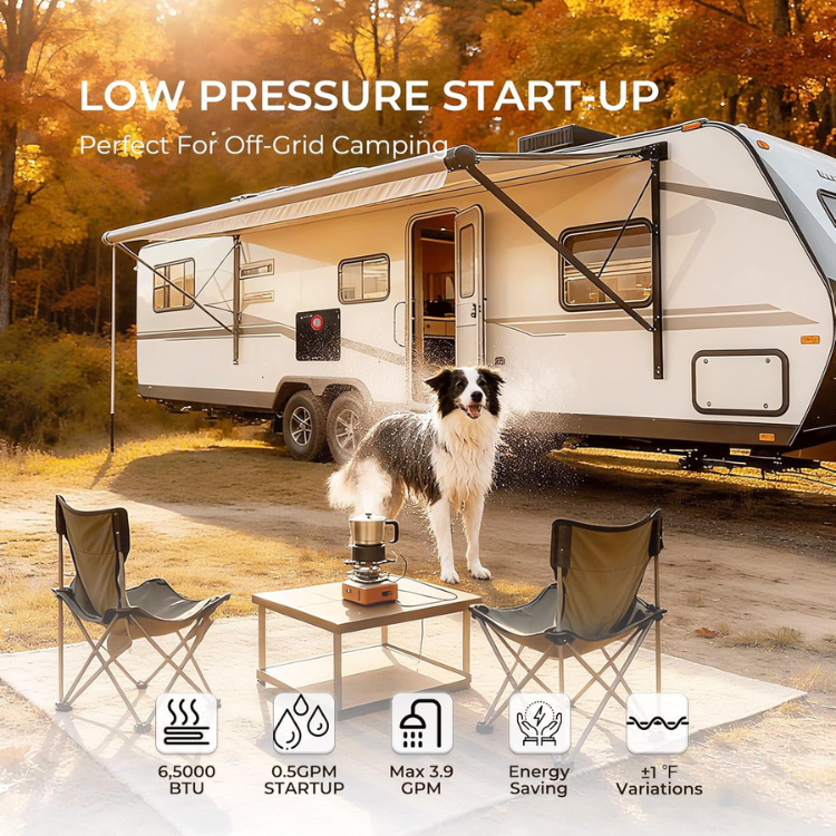 Load image into Gallery viewer, Camplux Elite 65,000 BTU RV Tankless Water Heater 2.64 GPM-Black
