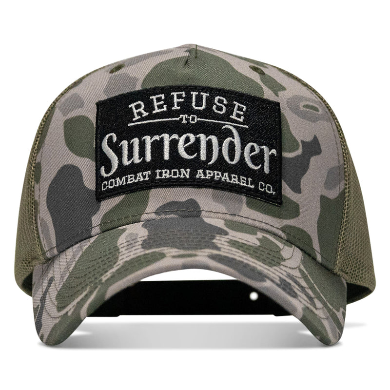 Load image into Gallery viewer, Refuse To Surrender B/W Patch Snapback Hat
