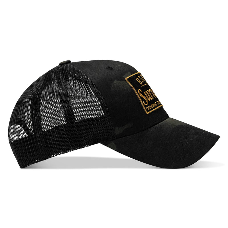 Load image into Gallery viewer, Refuse To Surrender Black/Gold Patch Snapback HAT
