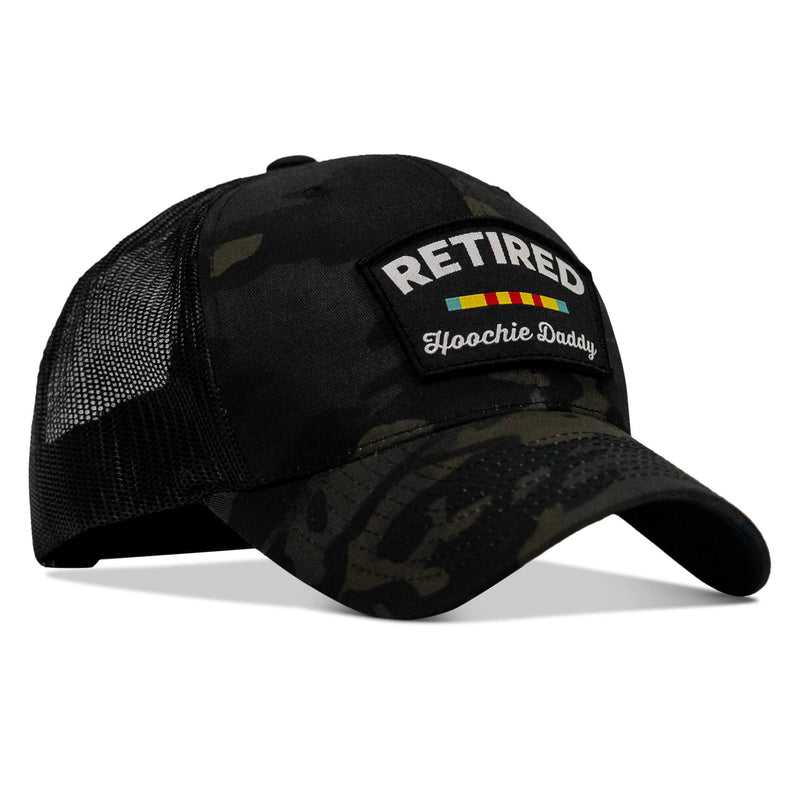 Load image into Gallery viewer, Retired Hoochie Daddy Veteran Patch Snapback Hat
