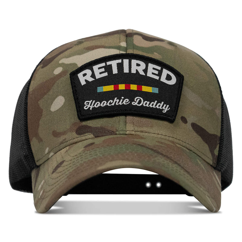 Load image into Gallery viewer, Retired Hoochie Daddy Veteran Patch Snapback Hat
