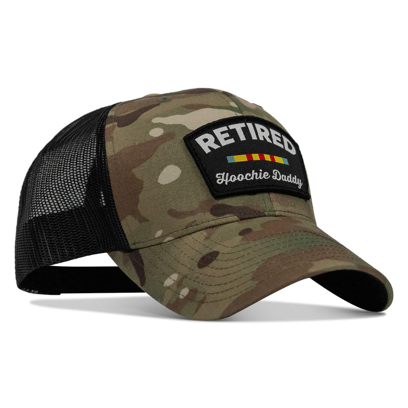 Load image into Gallery viewer, Retired Hoochie Daddy Veteran Patch Snapback Hat
