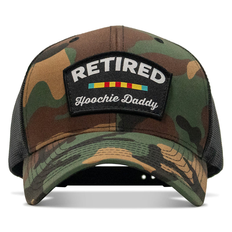 Load image into Gallery viewer, Retired Hoochie Daddy Veteran Patch Snapback Hat
