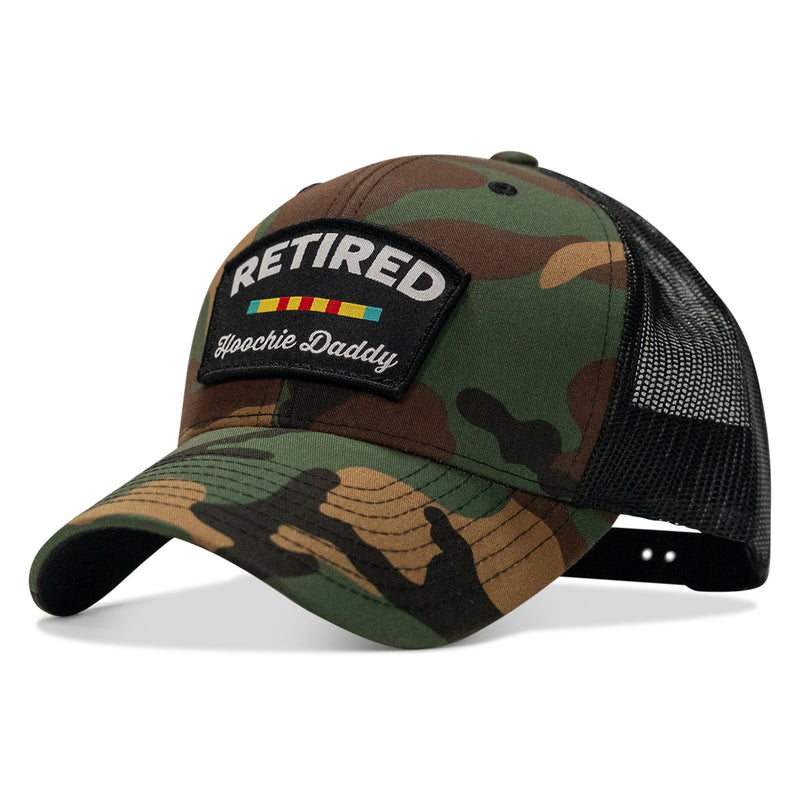 Load image into Gallery viewer, Retired Hoochie Daddy Veteran Patch Snapback Hat
