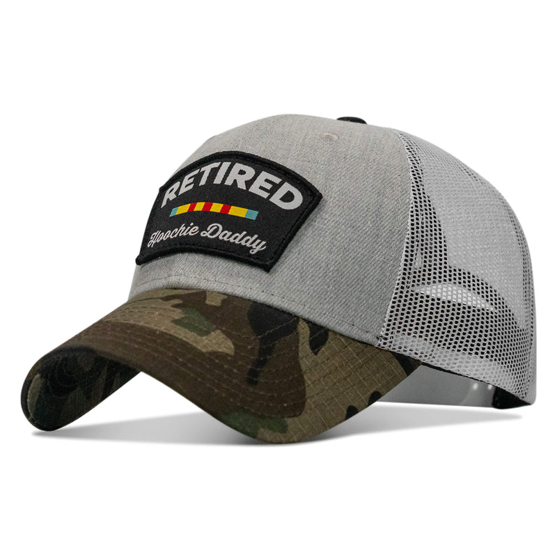 Load image into Gallery viewer, Retired Hoochie Daddy Veteran Patch Snapback Hat
