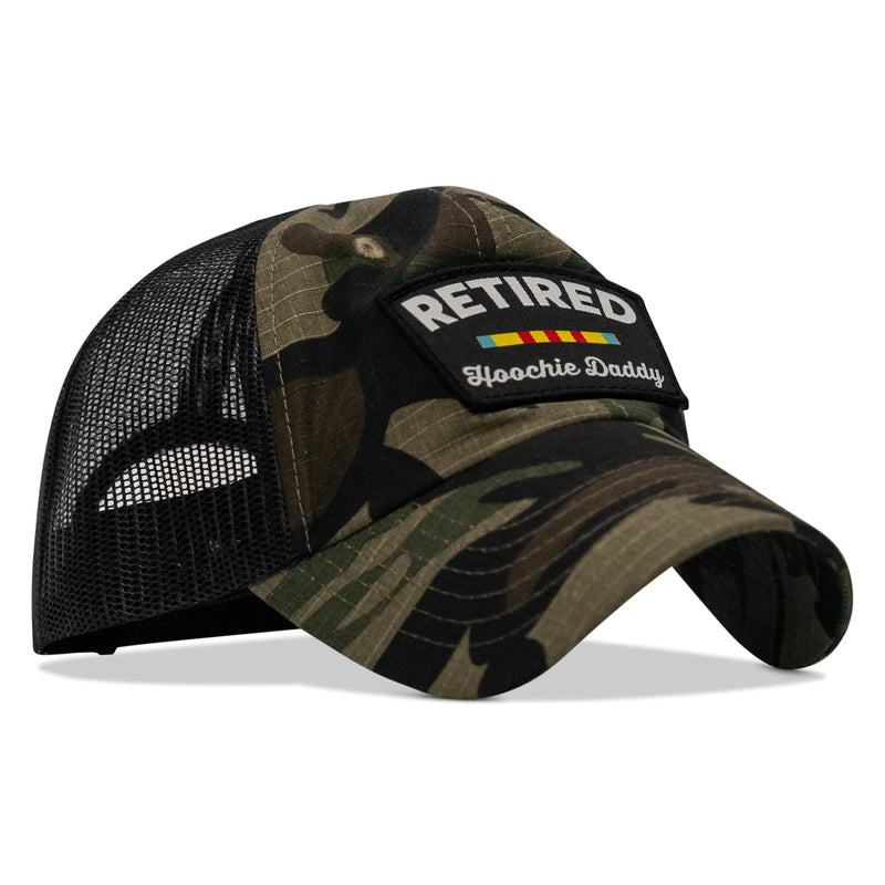 Load image into Gallery viewer, Retired Hoochie Daddy Veteran Patch Ripstop Tactical Mesh Snapback Hat
