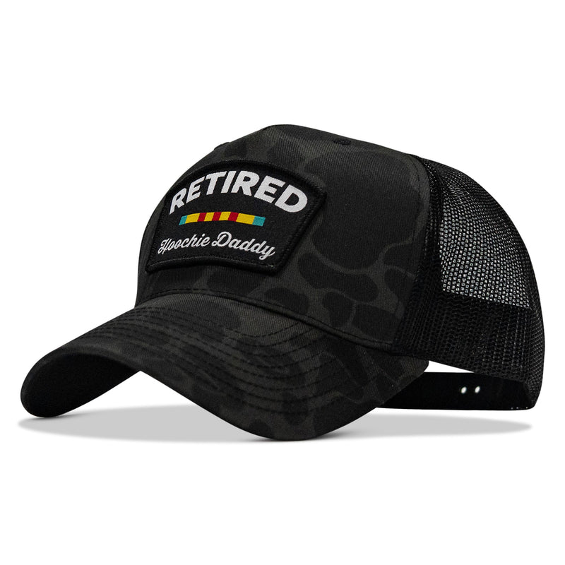 Load image into Gallery viewer, Retired Hoochie Daddy Veteran Patch Snapback Hat
