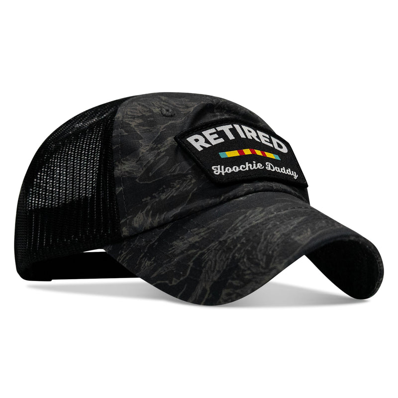 Load image into Gallery viewer, Retired Hoochie Daddy Veteran Patch Ripstop Tactical Mesh Snapback Hat
