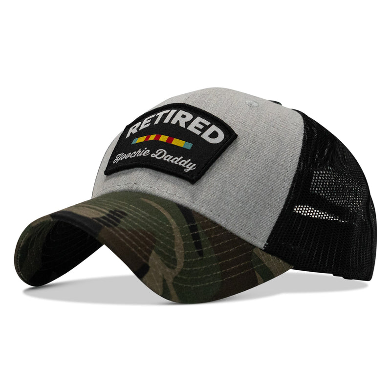 Load image into Gallery viewer, Retired Hoochie Daddy Veteran Patch Snapback Hat
