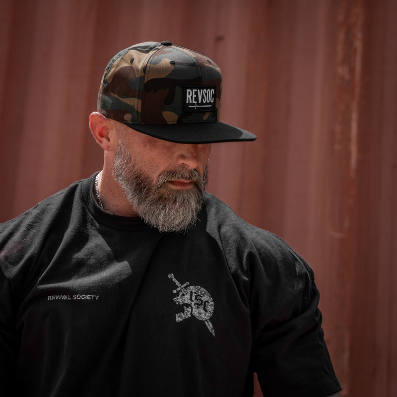Load image into Gallery viewer, REVSOC Classic Patch Flatbill Hat
