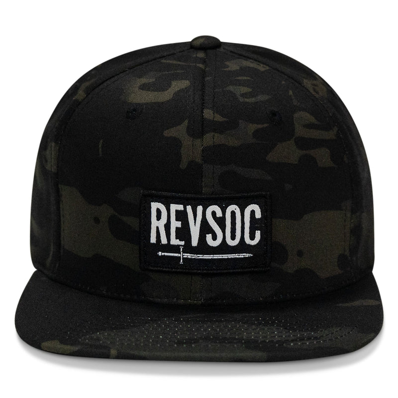 Load image into Gallery viewer, REVSOC Classic Patch Flatbill Hat
