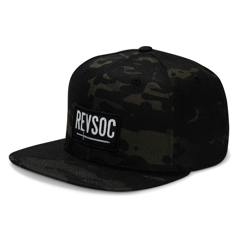Load image into Gallery viewer, REVSOC Classic Patch Flatbill Hat
