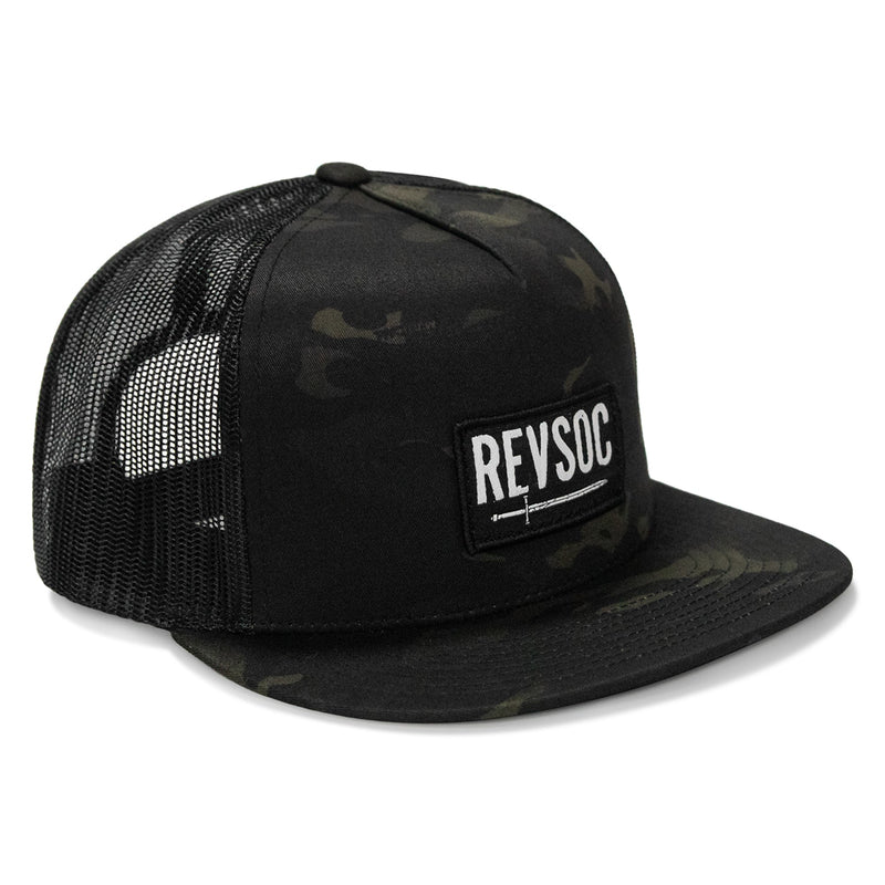 Load image into Gallery viewer, REVSOC Classic Patch Flatbill Hat
