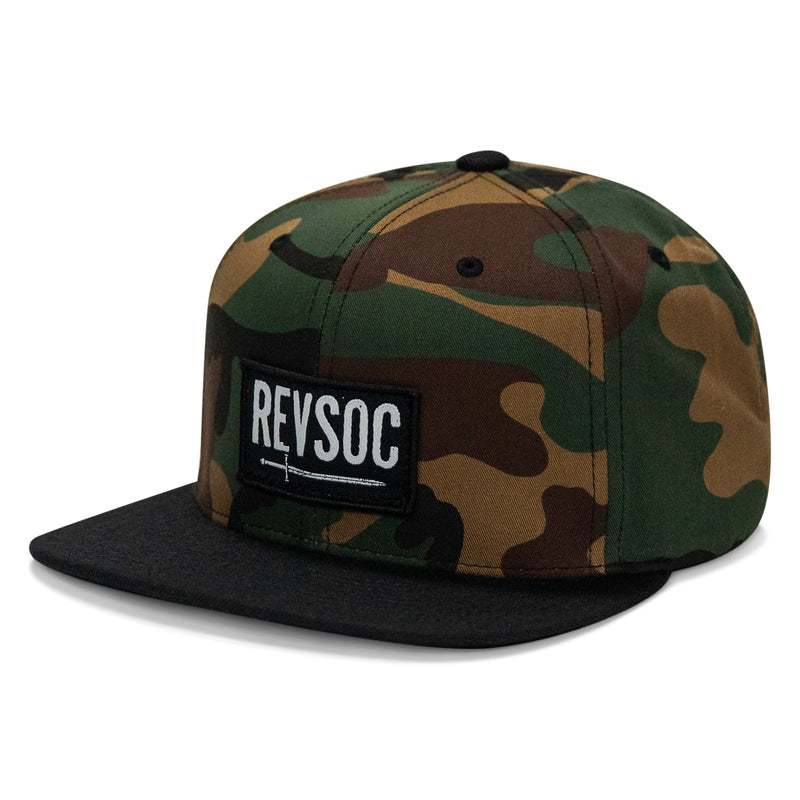 Load image into Gallery viewer, REVSOC Classic Patch Flatbill Hat
