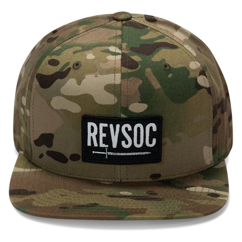 Load image into Gallery viewer, REVSOC Classic Patch Flatbill Hat
