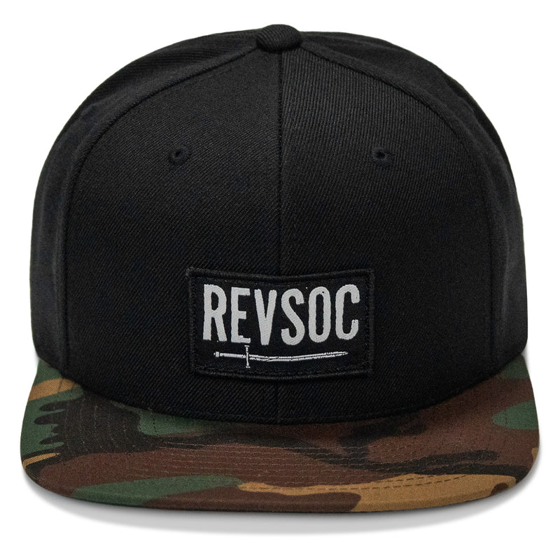 Load image into Gallery viewer, REVSOC Classic Patch Flatbill Hat
