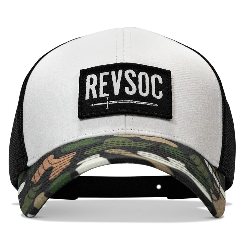 Load image into Gallery viewer, REVSOC Classic Patch Snapback Hat
