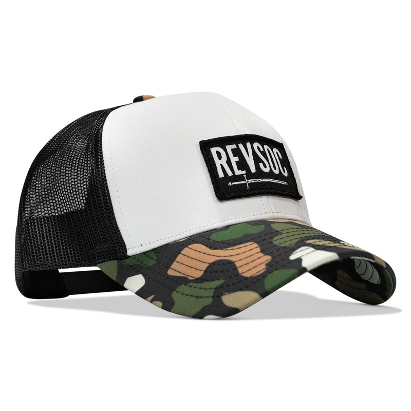 Load image into Gallery viewer, REVSOC Classic Patch Snapback Hat
