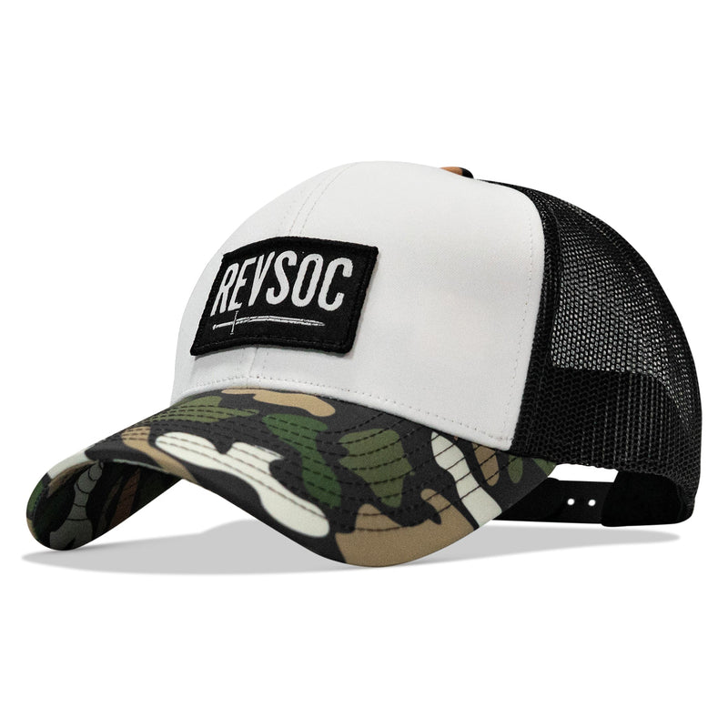 Load image into Gallery viewer, REVSOC Classic Patch Snapback Hat

