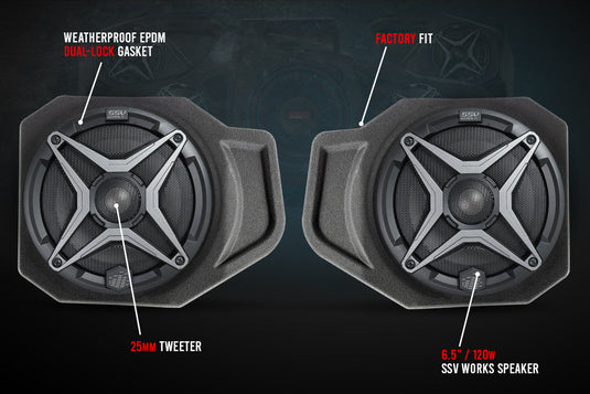 2018-2022 Polaris Ranger XP1000 6.5" Front Speaker-Pods