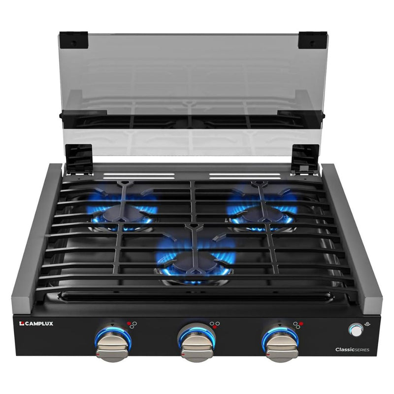 Load image into Gallery viewer, CAMPLUX RV Stove 3 Burners 21,000 BTU, 21 Inches Propane RV Cooktop
