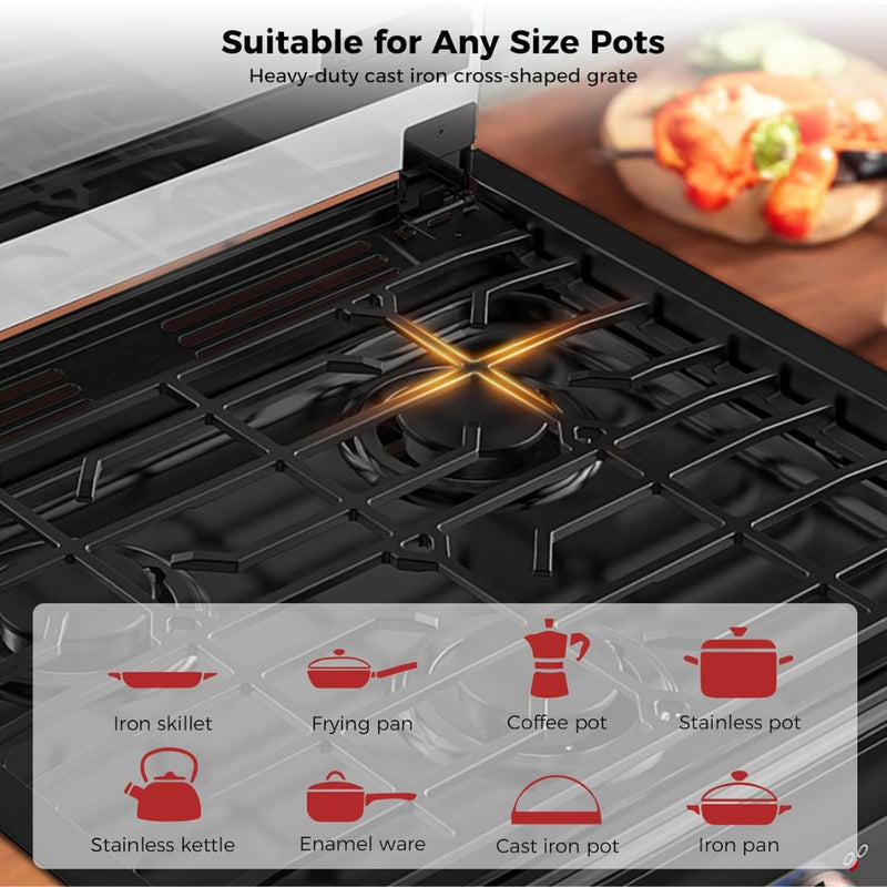 Load image into Gallery viewer, CAMPLUX RV Stove 3 Burners 21,000 BTU, 21 Inches Propane RV Cooktop
