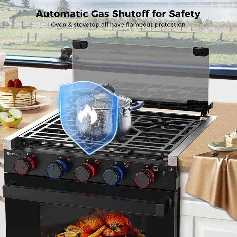 Load image into Gallery viewer, Camplux RV Stove Gas Range Oven w/ 3 Burners Cooktop 21 Inches ELITE
