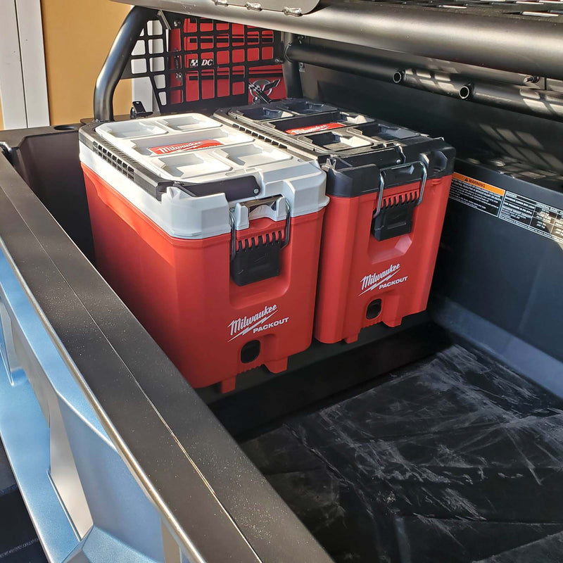 Load image into Gallery viewer, Litt Industries heavy duty milwaukee packout mount rzr general rgr driver and passenger side toolbox mount Polaris RZR General aisi cold rolled carbon steel the best toolbox mounts

