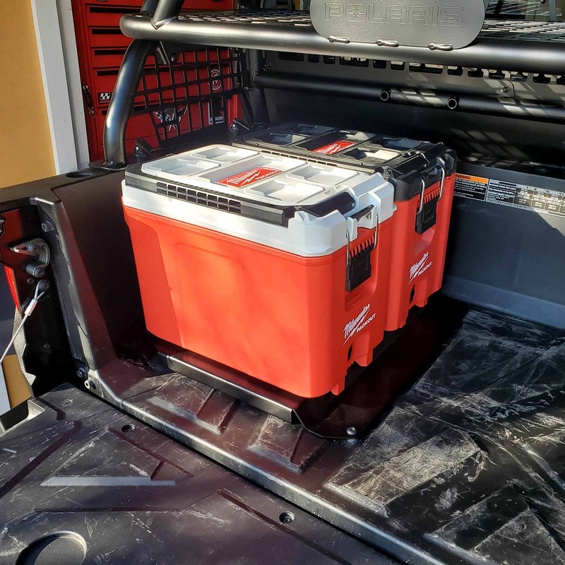 Load image into Gallery viewer, Litt Industries heavy duty milwaukee packout mount rzr general rgr driver and passenger side toolbox mount Polaris RZR General aisi cold rolled carbon steel the best toolbox mounts
