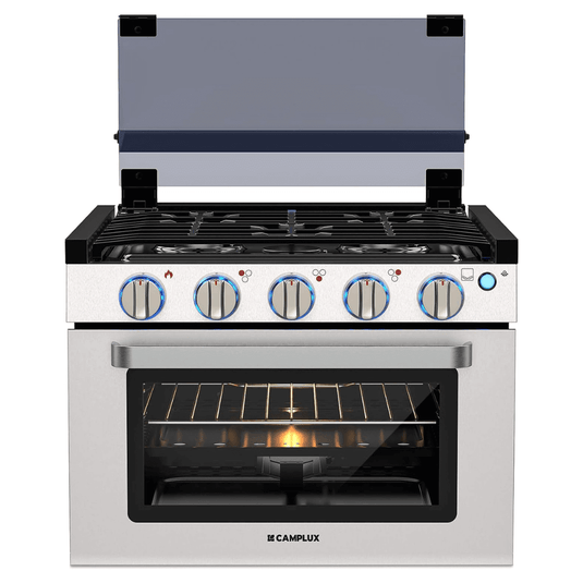 Camplux RV Stove Gas Range Oven w/ 3 Burners Cooktop 17 Inches CLASSIC