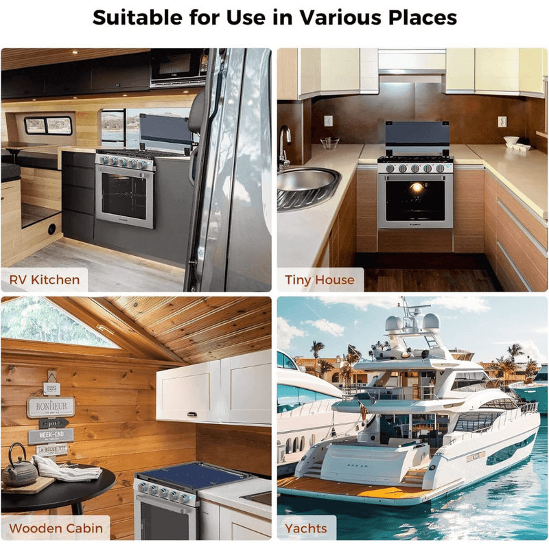 Load image into Gallery viewer, Camplux RV Stove Gas Range Oven w/ 3 Burners Cooktop 21 Inches CLASSIC
