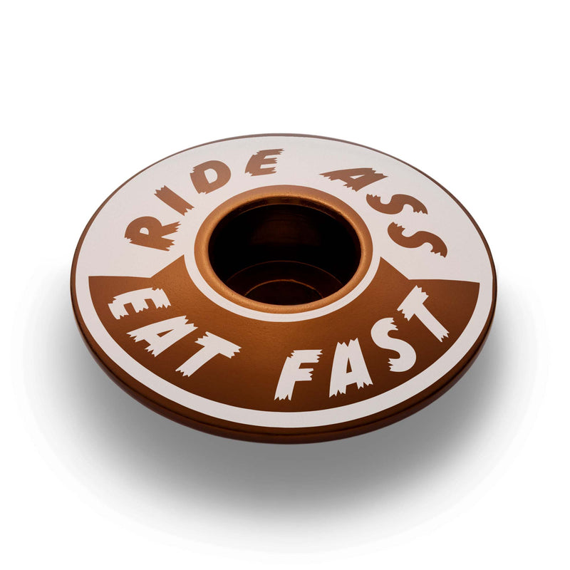 Load image into Gallery viewer, Ride Ass Eat Fast Bicycle Headset Cap
