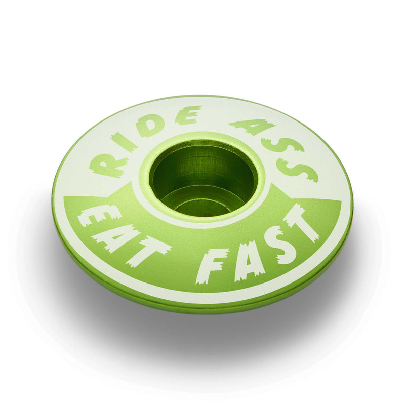 Load image into Gallery viewer, Ride Ass Eat Fast Bicycle Headset Cap
