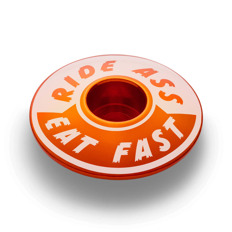 Load image into Gallery viewer, Ride Ass Eat Fast Bicycle Headset Cap
