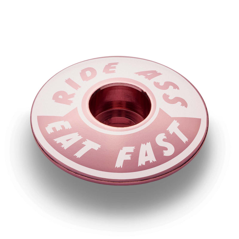 Load image into Gallery viewer, Ride Ass Eat Fast Bicycle Headset Cap
