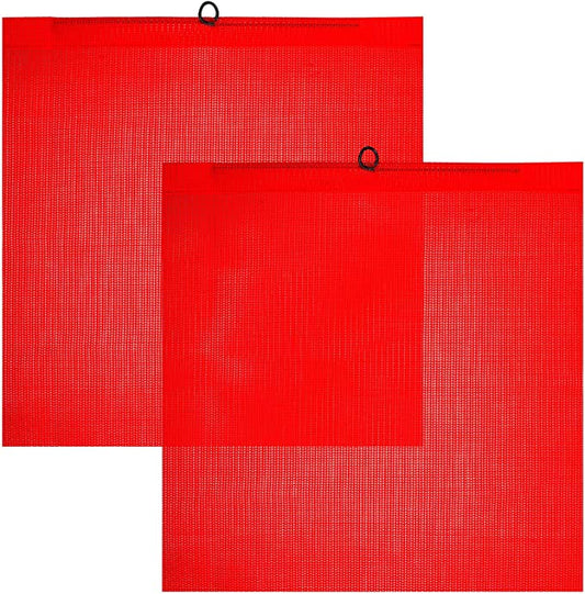Mesh Warning Flag Red Emergency Warning Wire Rod 2 PACK | RMFX2