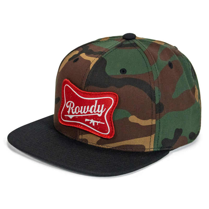 Load image into Gallery viewer, Rowdy Patch Flat Bill SnapBack Hat
