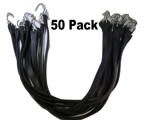 31 Inch Rubber Tarp Straps w/ Crimped S Hooks | 50 PACK