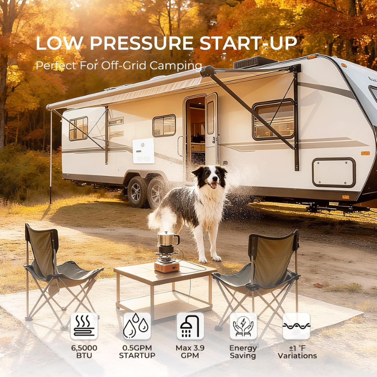 Load image into Gallery viewer, Camplux PRO 65,000 BTU RV Tankless Water Heater 2.64 GPM-White
