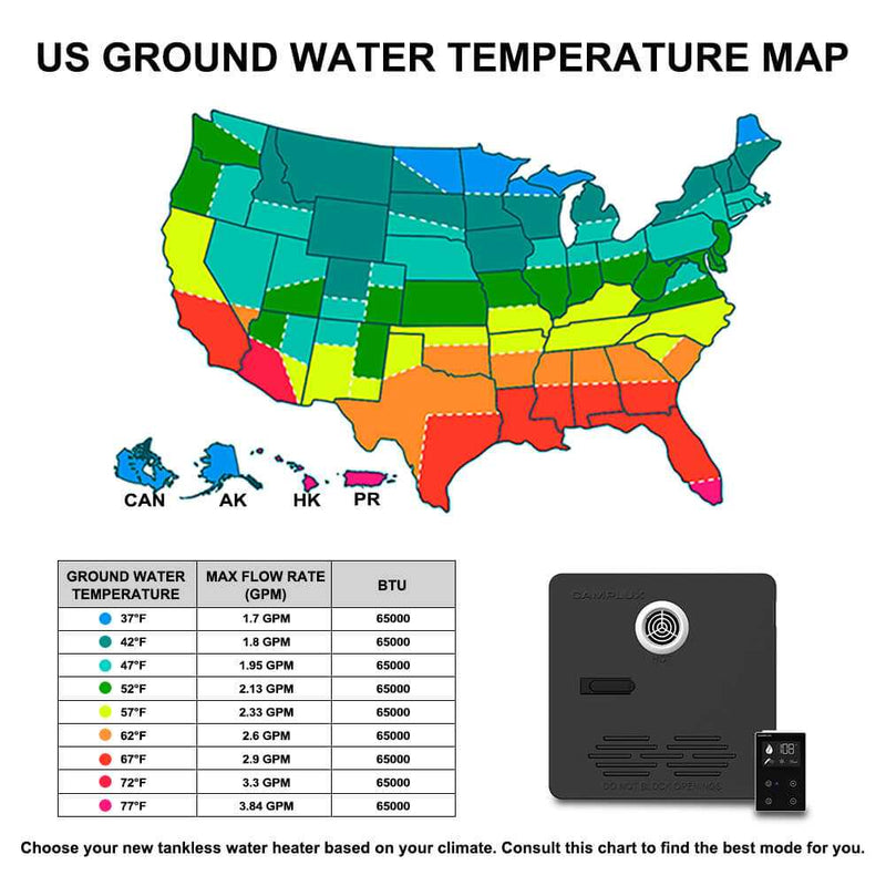 Load image into Gallery viewer, Camplux PRO 65,000 BTU RV Tankless Water Heater 2.64 GPM-Black
